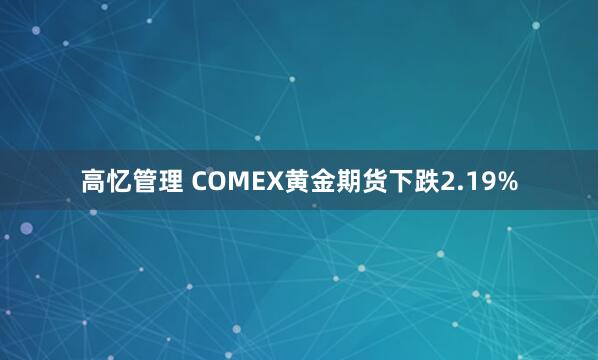 高忆管理 COMEX黄金期货下跌2.19%